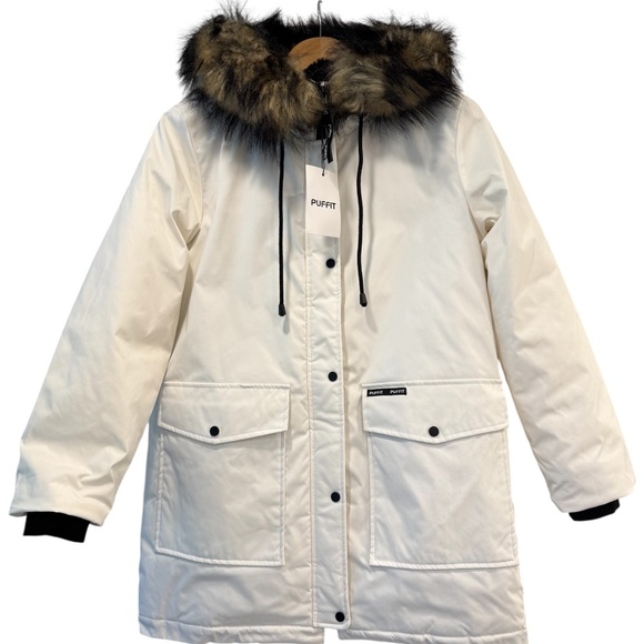 Faux Fur Mid-Length Hooded Parka with Large Pockets. NWT - Picture 8 of 14